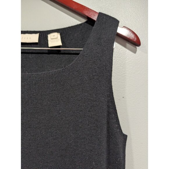 Vintage J Jill Maxi Sweater Dress Small Petite Black SleevelessSilk & Cashmere - Picture 14 of 16